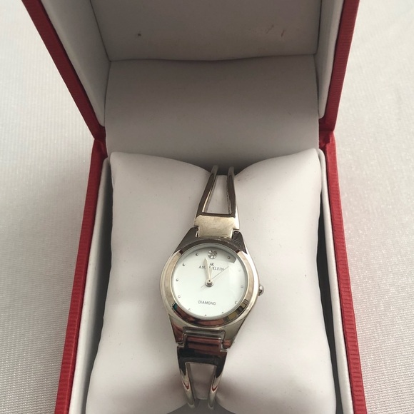 Anne Klein silver bracelet watch with diamond accent main image 5
